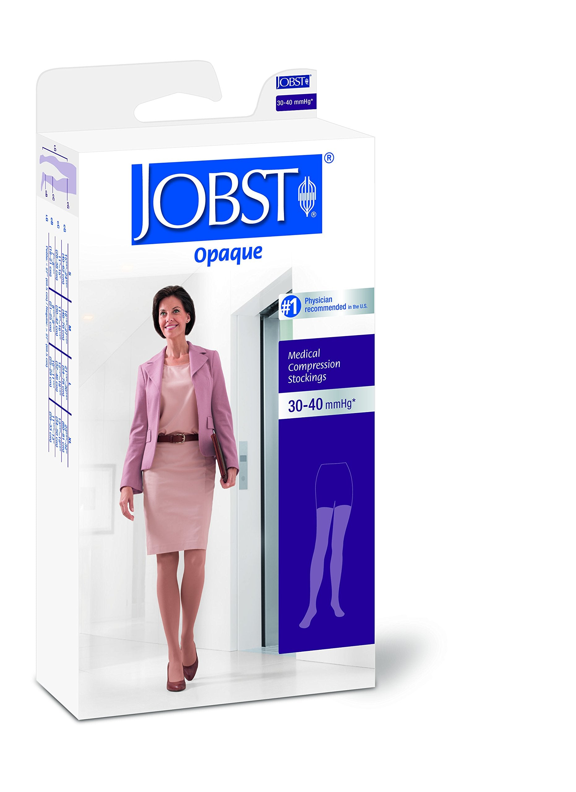 Compression Hose, Thigh High, 30-40 mmHG, Closed Toe, Espresso, Medium (Continental US Only)