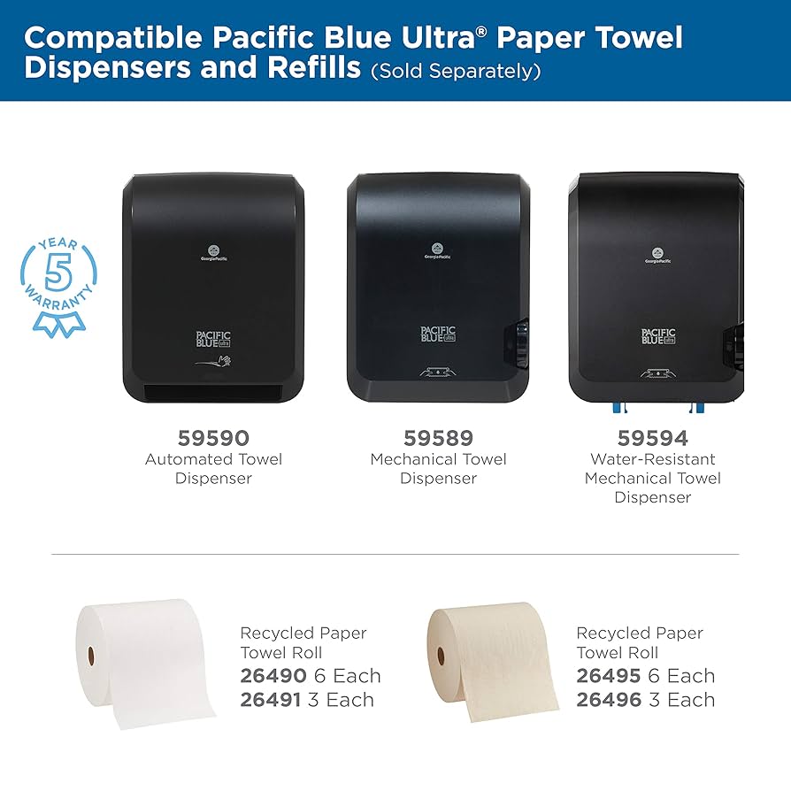 Pacific Blue Ultra Dispenser, Automated, Black, 12.9" x 8.9" x 16" (DROP SHIP ONLY)
