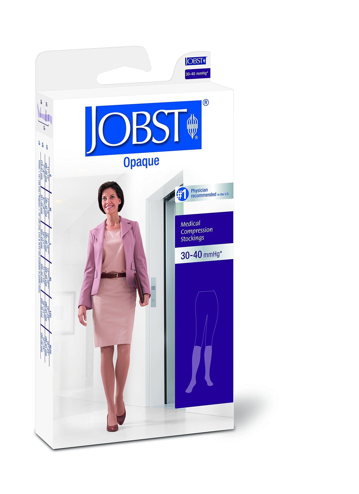 Compression Hose, Knee High, 30-40 mmHG, Open Toe, Classic Black, X-Large (Continental US Only)