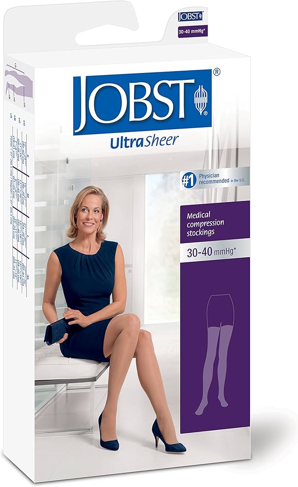 Compression Stocking, Thigh High, 30-40 mmHG, Closed Toe, Lace, Espresso, Large (Continental US Only)