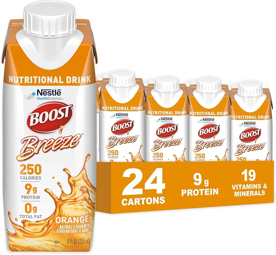BOOST BREEZE, 2-Variety (Orange & Wildberry), 8 fl oz Carton, 24/cs (Minimum Expiry Lead is 90 days) (Continental US Only) (Nestle products cannot be sold online without Nestle's prior written permission) (Products cannot be sold on Amazon.com or any oth
