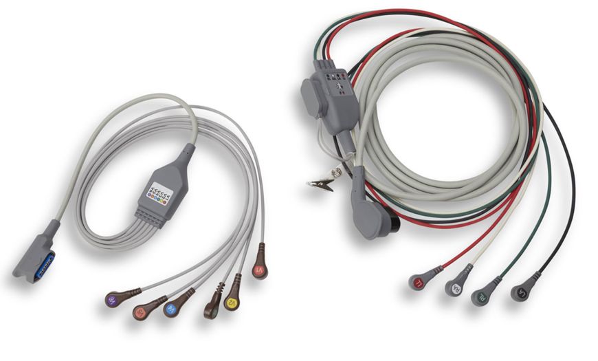 ECG Cable, 12-Lead One Step, AAMI Includes: 4-Lead Trunk Cable & Removable Precordial 6-Lead Set
