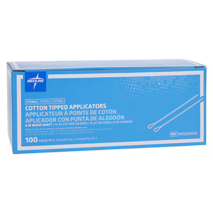 Applicator 6 in Wood Shaft Sterile 200/Bx (MDS202000)