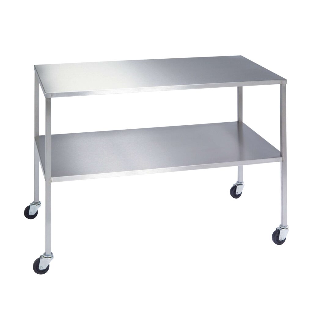 Instrument Table & Shelf, 24"W x 72"L x 34"H, 200 lb Capacity, Stainless Steel (DROP SHIP ONLY)