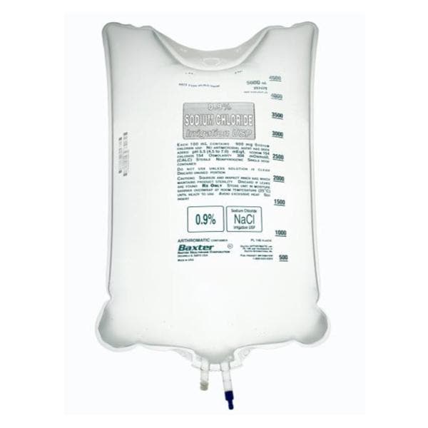 Sodium Chloride Irrigation, 0.9%, USP, 5000 ml, Arthromatic Plastic Container, Non-Pyrogenic, Sterile, 2/cs (Rx) (Continental US Only) (Product Access Restricted. Check with your sales rep to verify eligibility)&nbsp;&nbsp;<Strong style="color:red">Max weekly quantity allowed: 10</Strong>