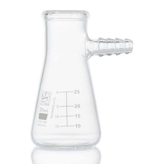 Flask, Filter, Globe Glass, 25mL, Dual Graduations, ASTM E1406, 6/bx
