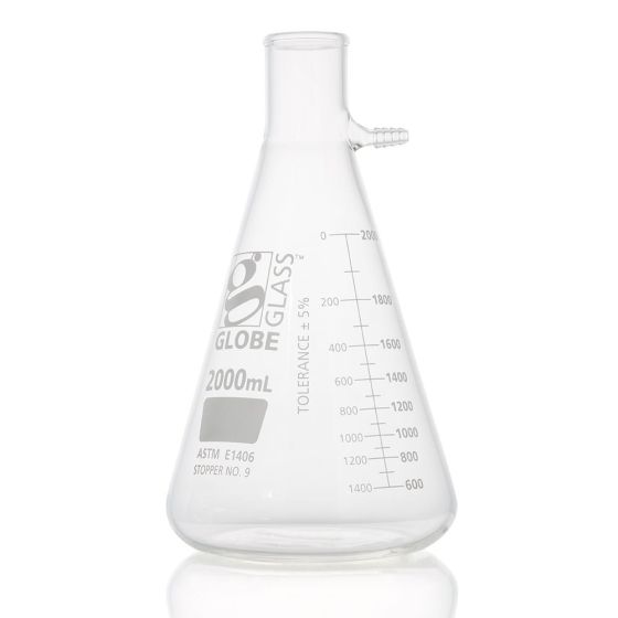 Flask, Filter, Globe Glass, 2000mL, Dual Graduations, ASTM E1406, 1/bx (EA=BX)