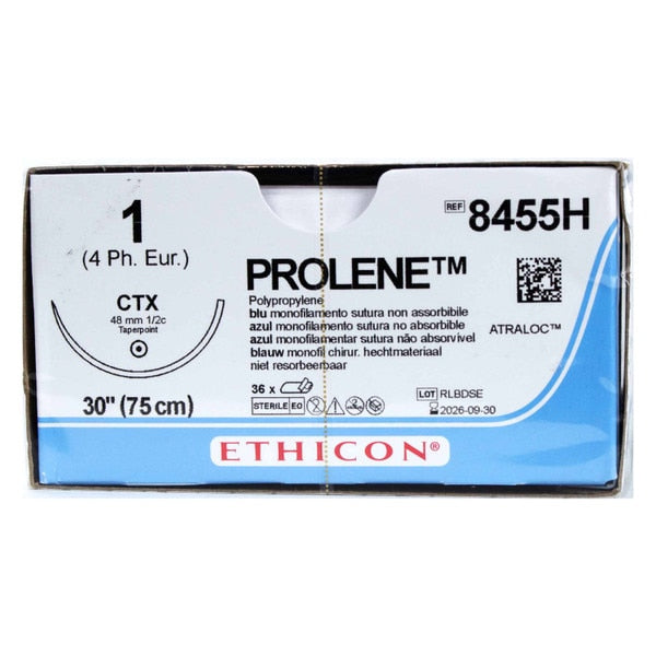 Suture, Taper Point, Size 1, 30", Blue Monofilament, Needle CTX, _ Circle, 3 dz/bx (Continental US Only)