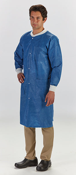 Labmates Coat,  3-Pocket, X-Large, Nonwoven, Blue, 50/cs (18 cs/plt)
