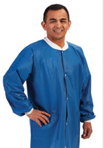 Labmates Jacket, 3-Pocket, X-Large, Nonwoven, Blue, 50/cs