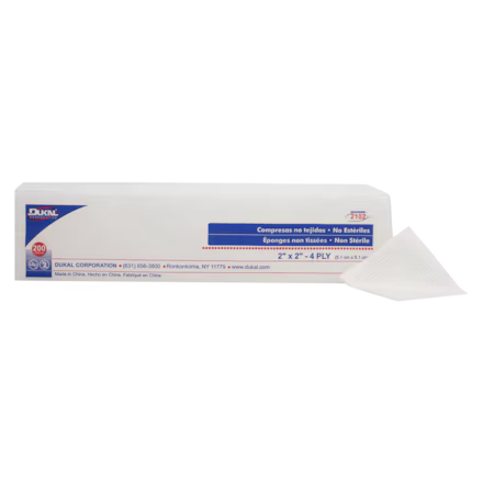 Rayon/Polyester Gauze Sponge 2x2" 4 Ply Non-Sterile Non-Woven LF (LLC-2102)