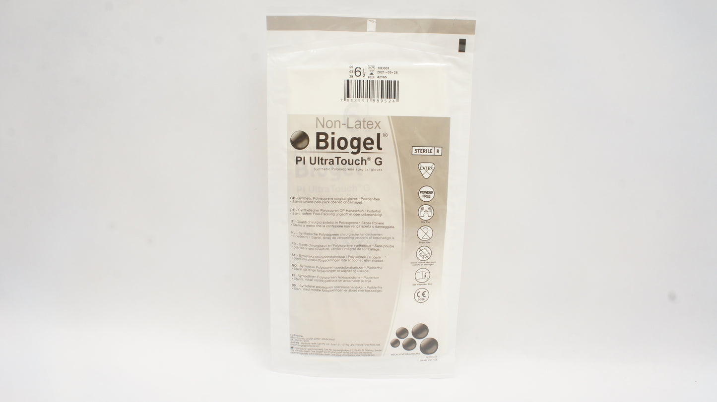 Gloves, Biogel PI Ultra Touch Gloves, Size 6.5, 50pr/bx 4bx/cs (US Only)