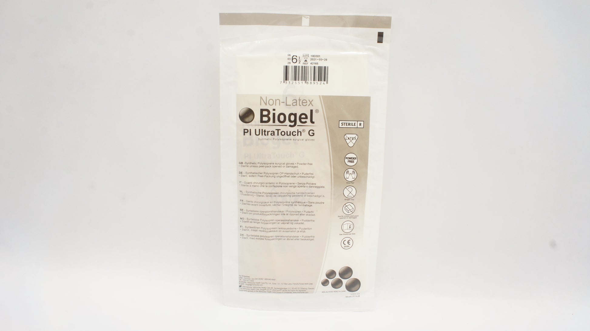 Gloves, Biogel PI Ultra Touch Gloves, Size 6.5, 50pr/bx 4bx/cs (US Only)