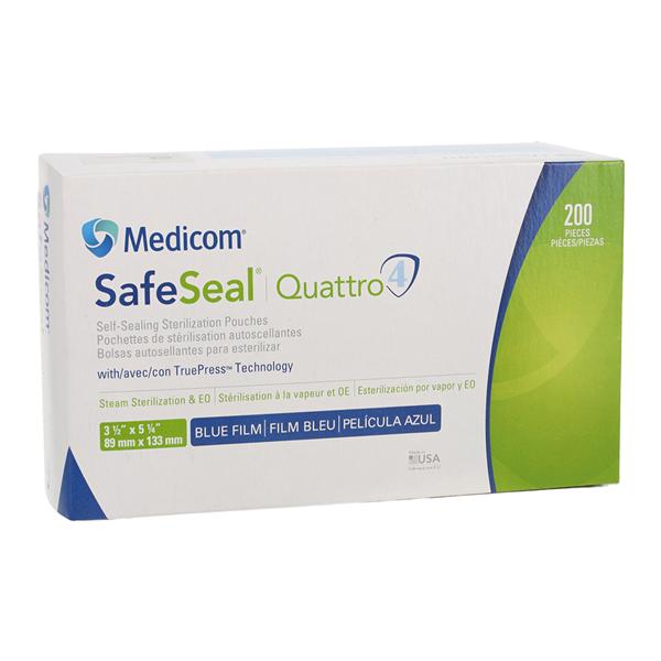 Quattro Sterilization Pouch, 3_" x 5_", 200/bx, 5 bx/cs (Not Available for sale into Canada)