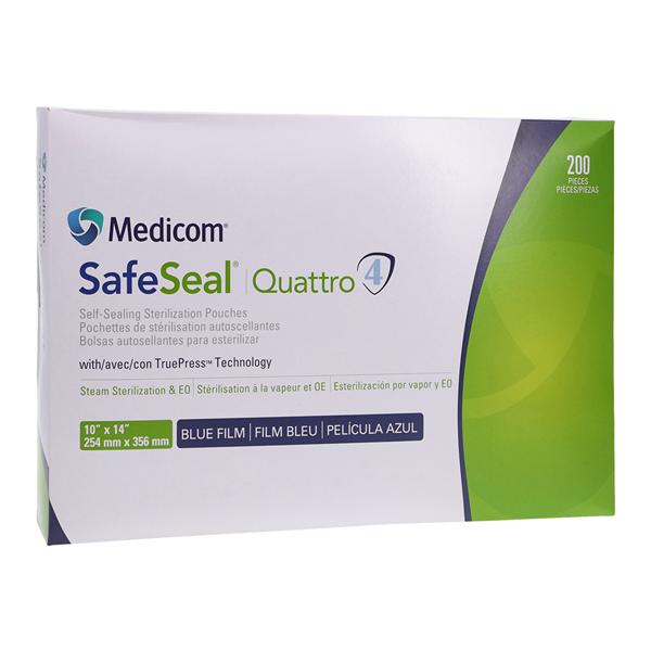 Quattro Sterilization Pouch, 10" x 14", 200/bx, 5 bx/cs (Not Available for sale into Canada)