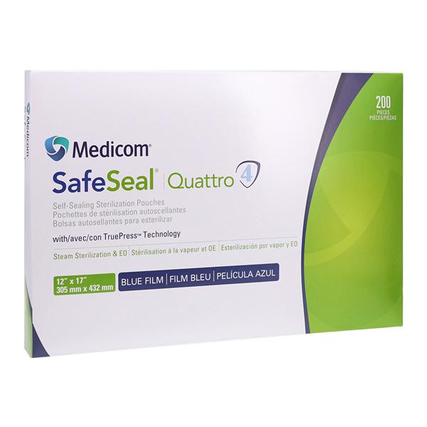 Quattro Sterilization Pouch, 12" x 17", 200/bx, 5 bx/cs (Not Available for sale into Canada)