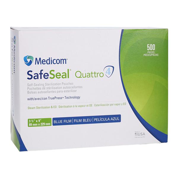 Pouch Safeseal Quattro, 3_" x 9", Bulk, 500/bx, 6 bx/cs (Not Available for sale into Canada)