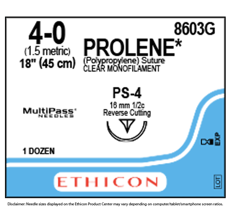 Suture, Precision Point Reverse Cutting, Size 4-0, 18", Clear Monofilament, Needle PS-4, _ Circle, 1 dz/bx (Continental US Only)