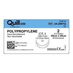 Polypropylene Suture, Taper Point, Size 2, 45cm x 45cm, 36mm, 1/2 Circle, 12/bx