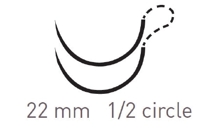 PDO Suture, Taper Point, Size 1, 14cm x 14cm, 22mm, 1/2 Circle, 12/bx