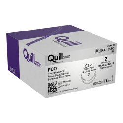 PDO Suture, Heavy Needle, Size 2, 30cm x 30cm, 36mm, 1/2 Circle, 12/bx