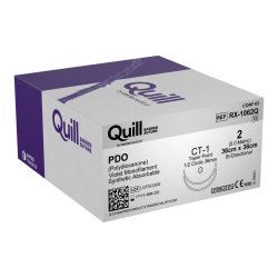 PDO Suture, Taper Point, Size 2, 36cm x 36cm, 36mm, 1/2 Circle, 12/bx
