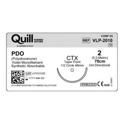 PDO Suture, Taper Point, Unidirectional, Size 2, 70cm, 48mm, 1/2 Circle, 12/bx