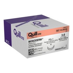 Monoderm Suture, Reverse Cutting, Size 3-0, 30cm x 30cm, 24mm, 3/8 Circle, 12/bx