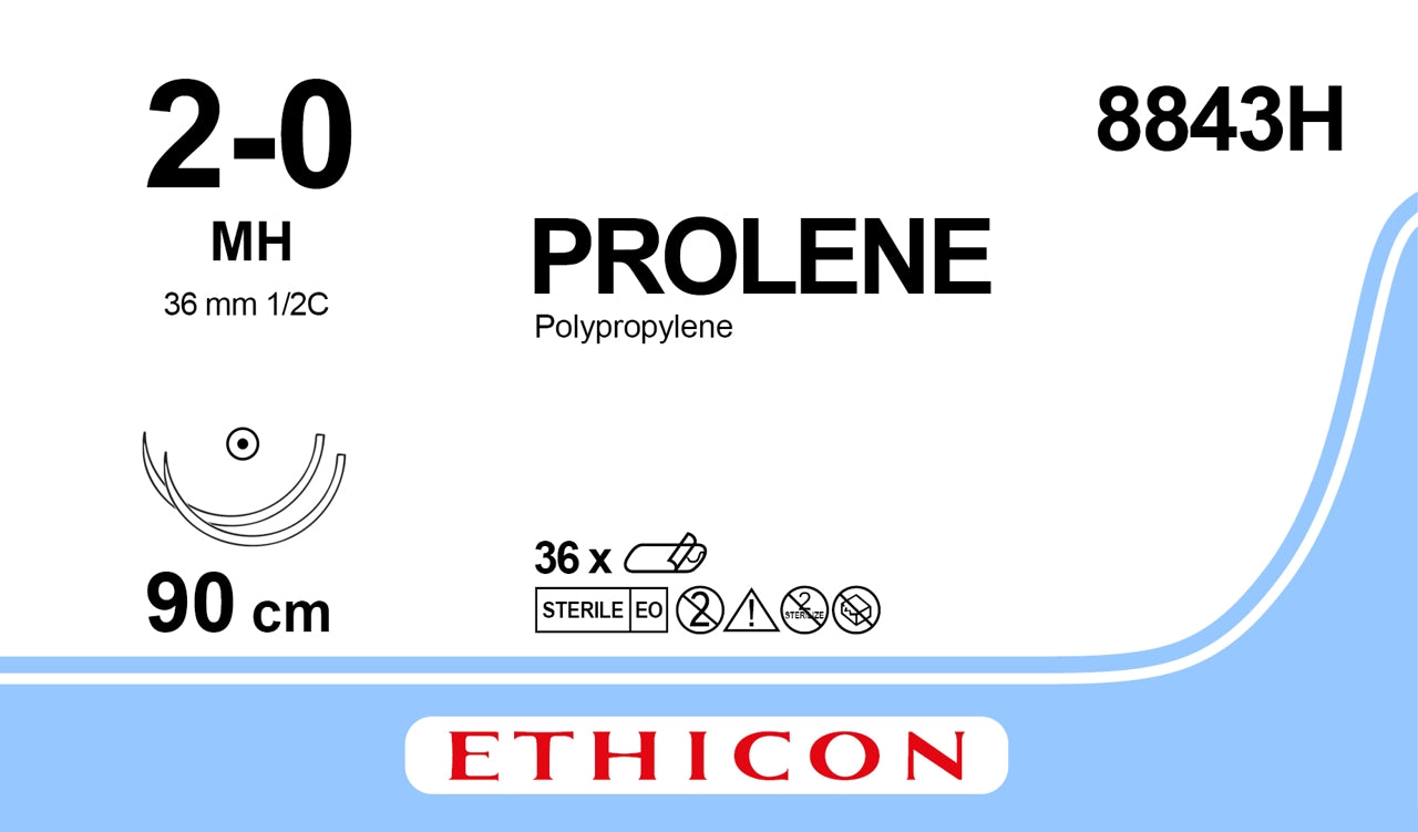 Suture, Taper Point, Size 2-0, 36", Blue Monofilament, Needle MH MH, _ Circle, 3 dz/bx (Continental US Only)