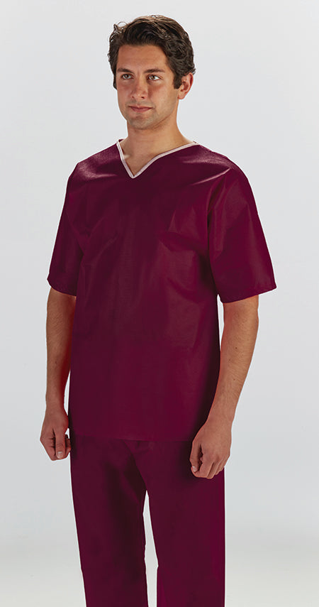 Scrub Shirt, Small, No Pockets Nonwoven, 30/cs