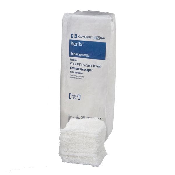 Kerlix Super Sponge, Medium, 6" x 6_", Bulk, 600/cs (Continental US Only)