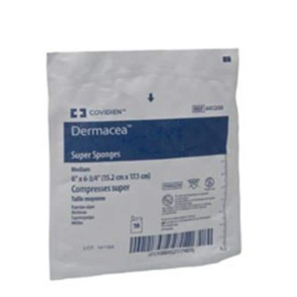 Super Sponge, Medium, Sterile, 10/pch, 1 pch/pk, 48 pk/cs (Continental US Only)