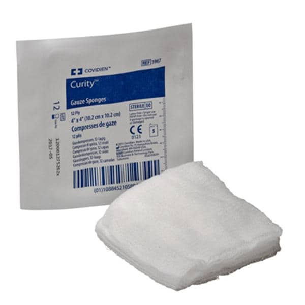Gauze Sponge, 4" x 4", 12-Ply, Sterile 5s in Soft Pouch, 1 pk/ea, 5 ea/po, 10 po/bx, 16 bx/cs (Continental US Only)