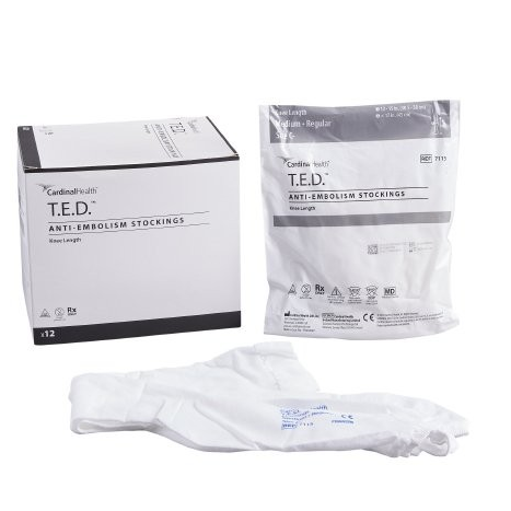 Knee-Length Anti-Embolism Stocking, Medium, Long Length, White, 12 pr/ctn (Continental US Only)