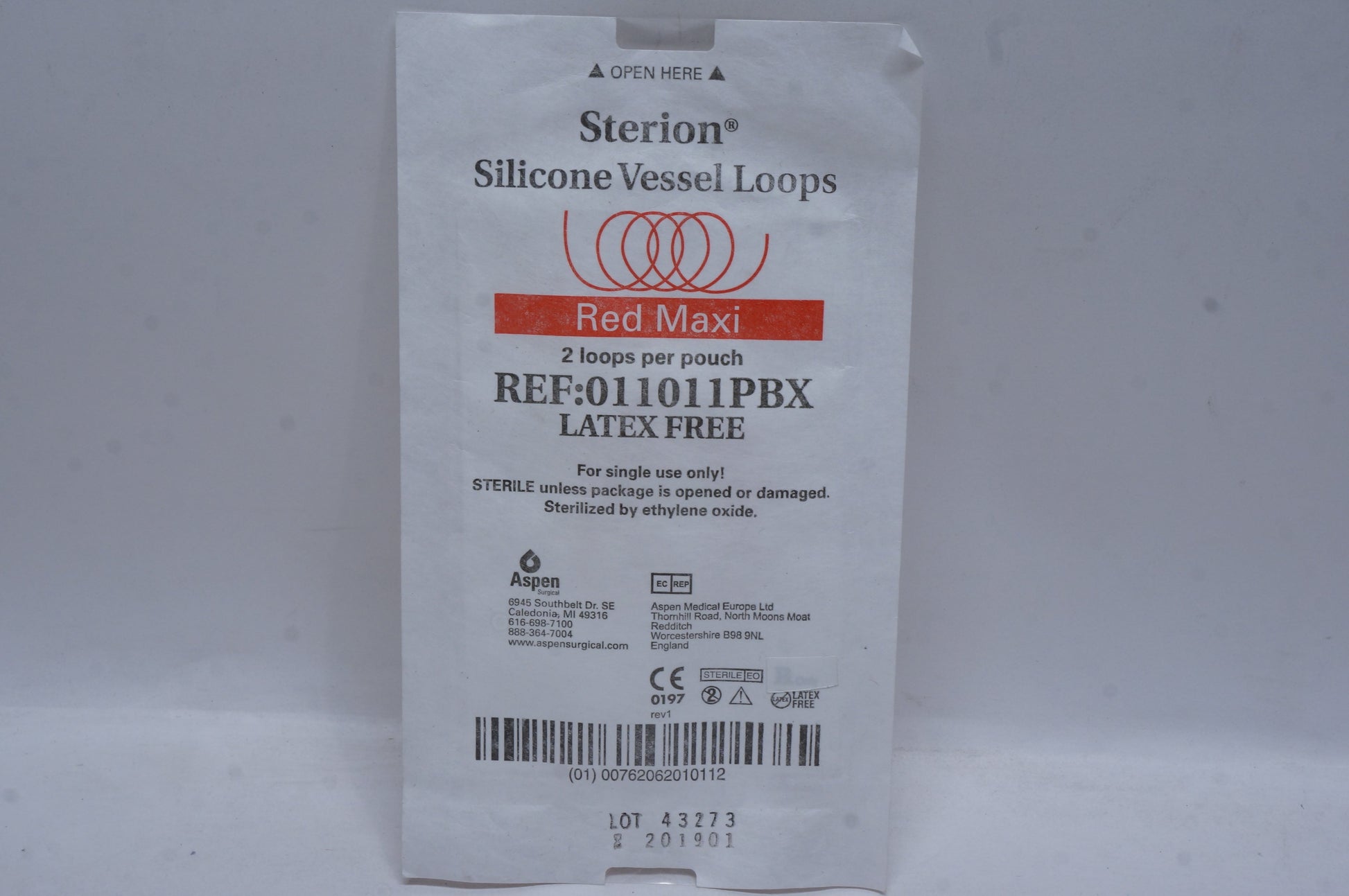 Vessel Loop, Red, Maxi,1mm x 406mm, Sterile, 2/pk, 10 pk/bx (US Only) (Not Available For Sale into Canada)