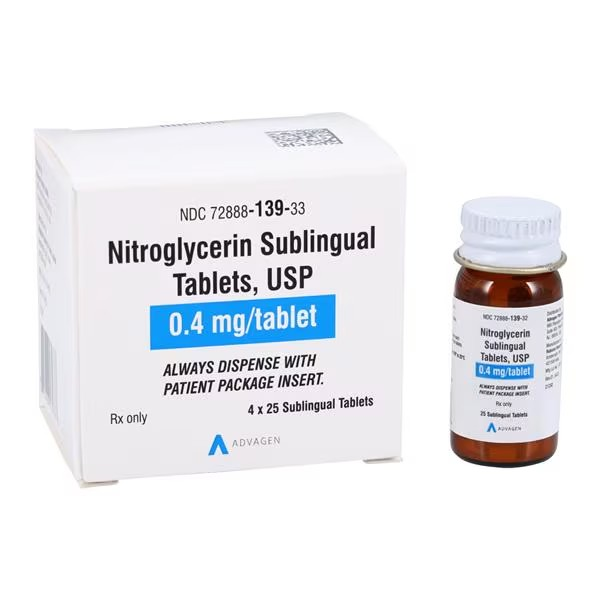Nitroglycerin Sublingual 0.4mg 100/Package (72888013933)