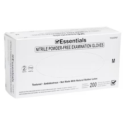 Essentials 200 Nitrile Exam Gloves Medium Periwinkle Non-Sterile 200/Bx (1126767)