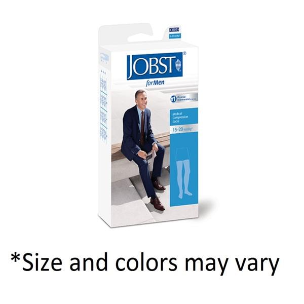 Compression Hose, Thigh High, 20-30 mmHG, Closed Toe, Black, Large (Continental US Only)