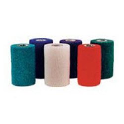 Self-Adherent Wrap, 3" x 5 yds, Rainbow Pack, includes Red, Teal, White, Green, Purple & Blue, Hand Tear, Latex Free (LF), 24 rl/cs
