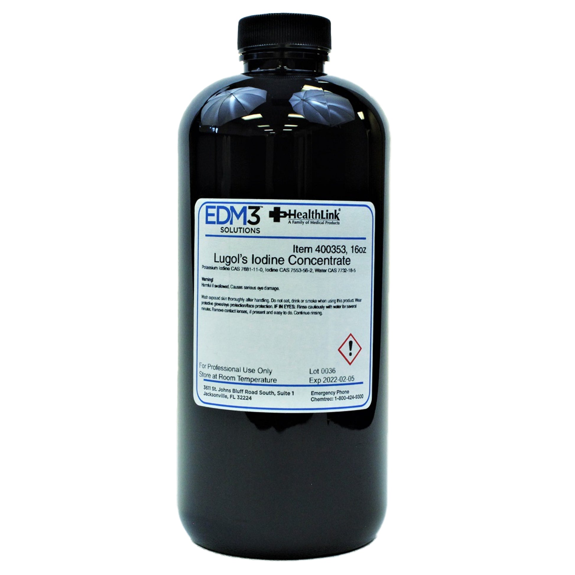 Lugol's Iodine, Concentrate, Non-Regulated, 32 oz  (DROP SHIP to End User ONLY & Requires Yearly DEA Form to be on File with EDM3) (Item is Non-Returnable) (US Only)