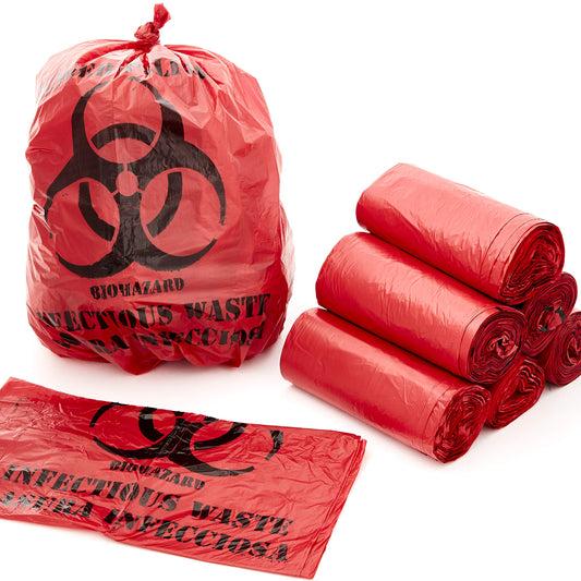 Bag Biohazard HSI 15x9x24" 10gal Polyethylene Red Small 100/Ca (1009305)