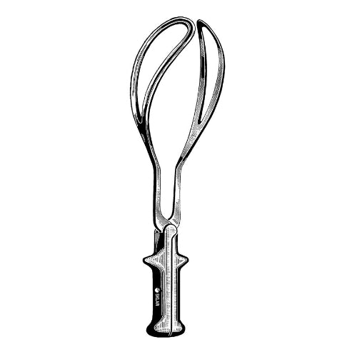 Simpson Obstetrical Forceps, Short, 12in Overall, 7-1/2in Blade, Stainless Steel, Reusable, Non-Sterile, Latex-Free, Premium OR-Grade (DROP SHIP ONLY)
