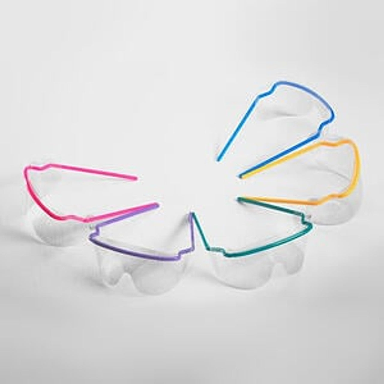 Assembled Eye Shields, Assorted Color Frame, Clear Lenses, One Size, 10/bx, 5 bx/cs