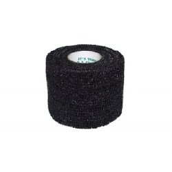Self-Adherent Wrap, 2" x 6 yds, Black, Latex, 24 rl/cs 