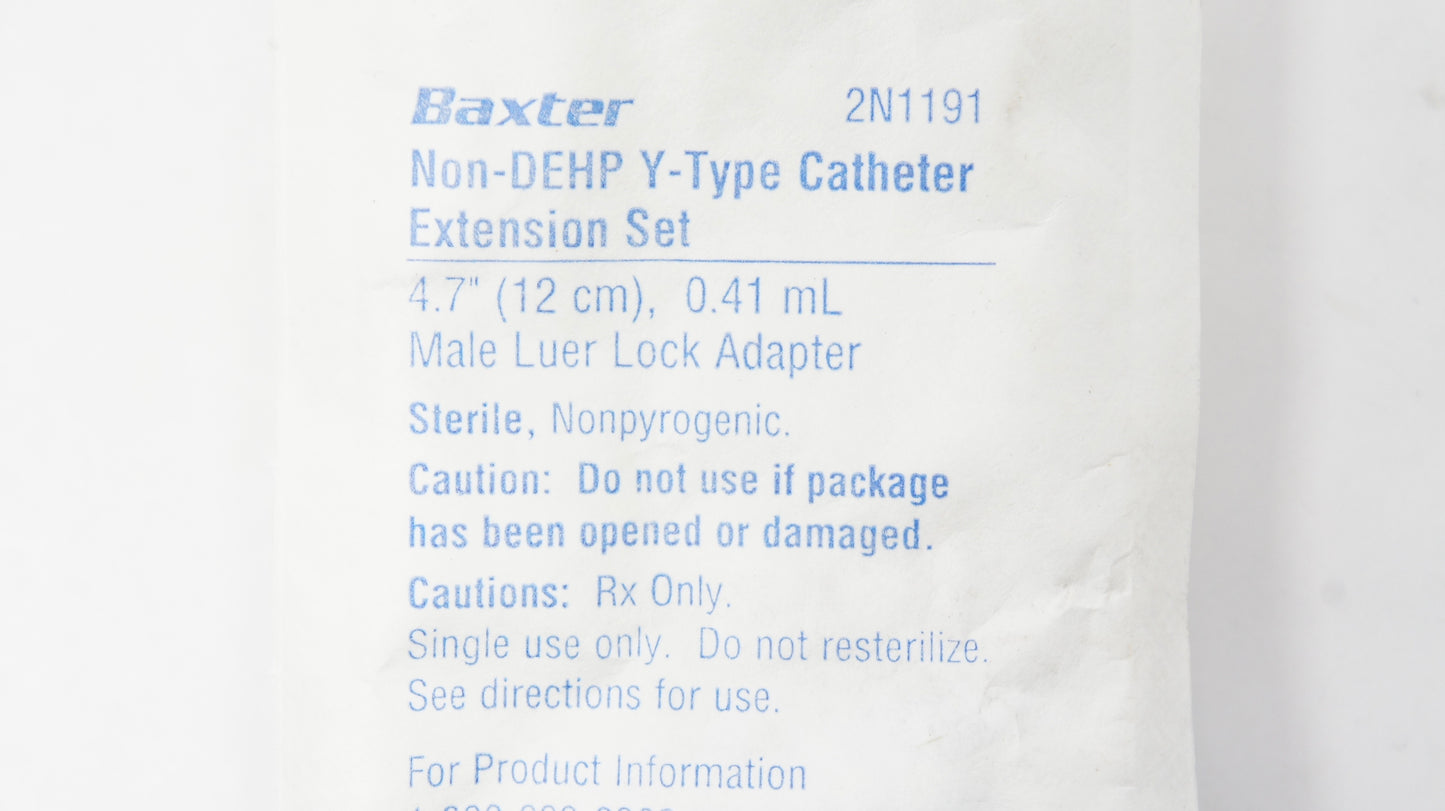 Catheter Extension Set, Y-Type, Microbore, Male Luer Lock Adapter, 0.41 ml, 4.7" Length, Non-Pyrogenic, Non-DEHP, Sterile, 50/s (Rx) (Continental US Only) (Product Access Restricted. Check with your sales rep to verify eligibility)