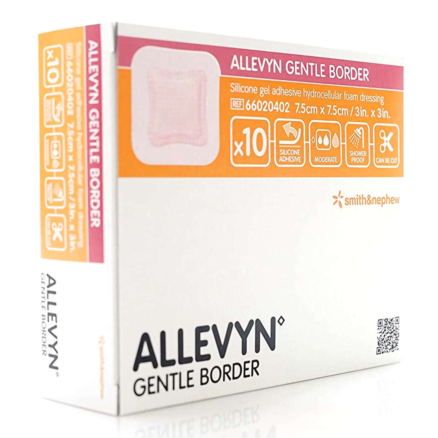 Allevyn Gentle Border Dressing, 3" x 3", 10/bx, 4 bx/cs (US Only)