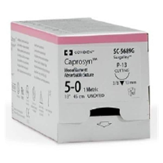 Suture, Premium Reverse Cutting, Size 6-0, Undyed, 18", Needle P-13, 3/8 Circle, 1 dz/bx (Continental US Only)