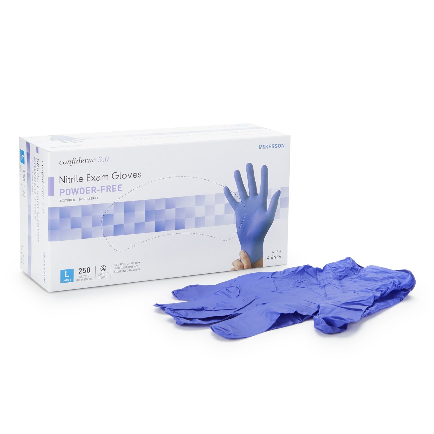 Exam Glove McKesson Confiderm, Medium, Non sterile, Standard cuff (957802)