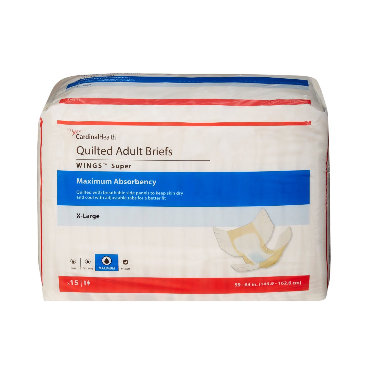 Adult Brief, Quilted, X-Large (59" - 64"), 15/bg, 4 bg/cs (Continental US Only)
