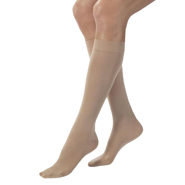 Compression Hose, Knee High, 20-30 mmHG, Open Toe, Petite, Natural, Medium (Continental US Only)